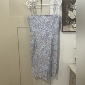 Ralph Lauren Dress Women 8 Pencil Paisley Sleeveless Cotton Vintage With Straps